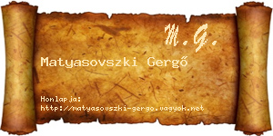 Matyasovszki Gergő névjegykártya